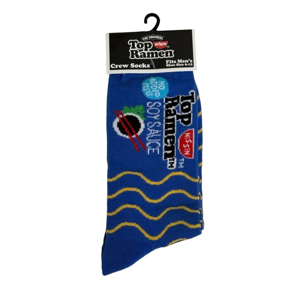 Blue Crew Socks 🍜 Noodle Bowl Print NWT Fun Food-Themed Men’s Socks 6-12 - Picture 1 of 2